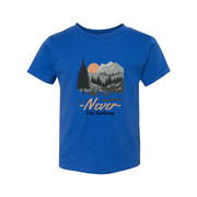 Unisex Outdoor Graphic T Shirt With Mountain Range Forest Scene Sunset Artwork Design