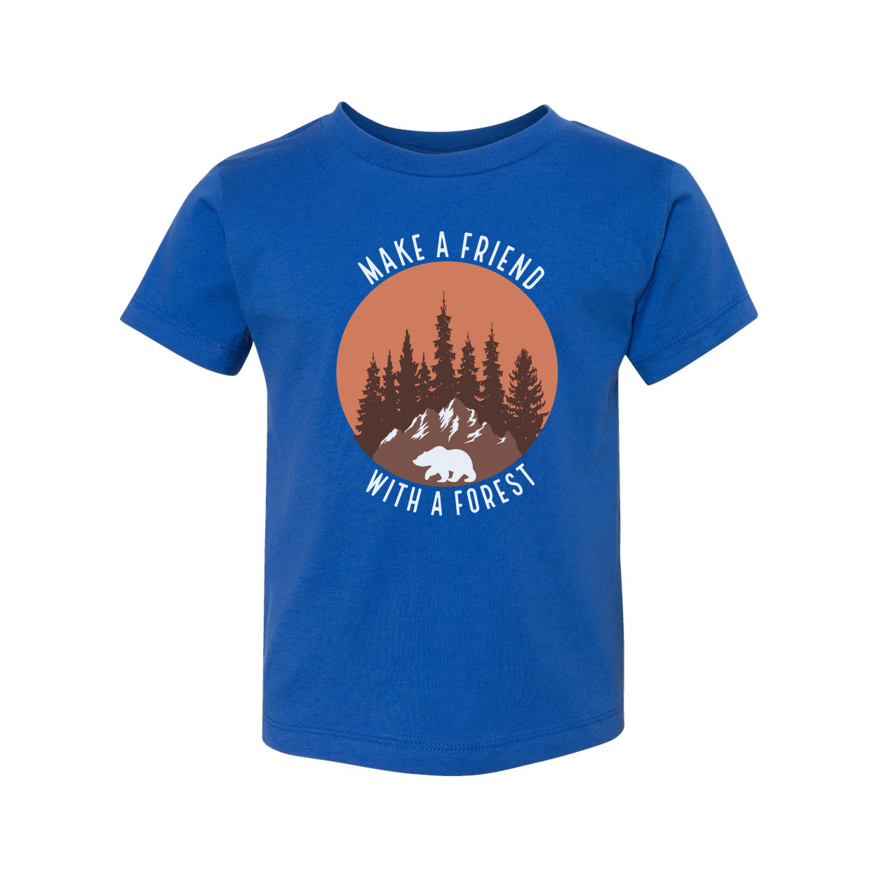 Unisex Outdoor Graphic Tee With Forest Silhouette Bear Under Sunset For Nature Lovers