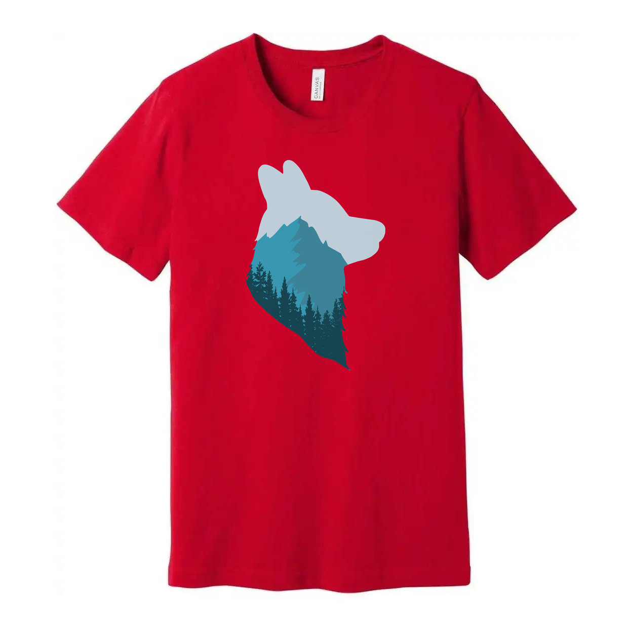 Unisex Outdoor Theme T Shirt With Mountain Landscape Bear Silhouette Graphic For Adventure Lovers
