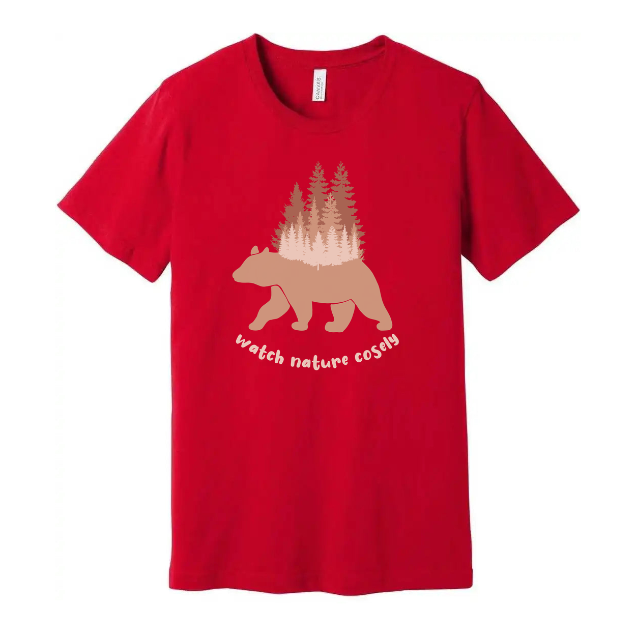 Unisex Outdoors Bear And Forest Graphic Tee For Nature Lovers Camping Hiking Adventures