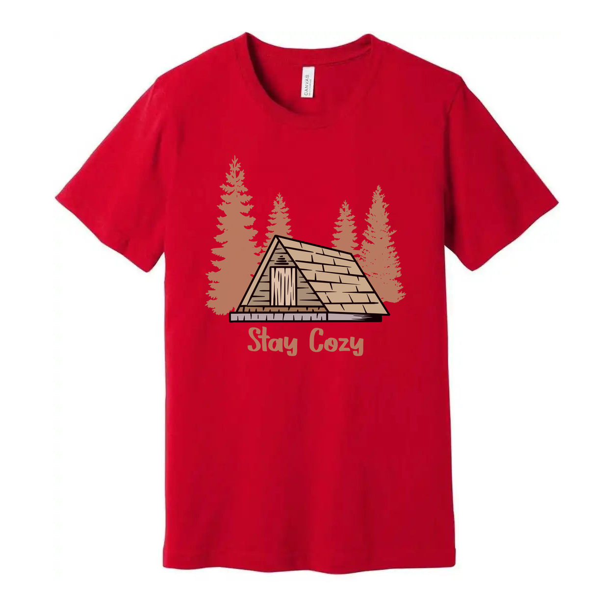 Camping Tent Graphic T Shirt For Outdoors Enthusiasts Stay Cozy Forest Scene Tee