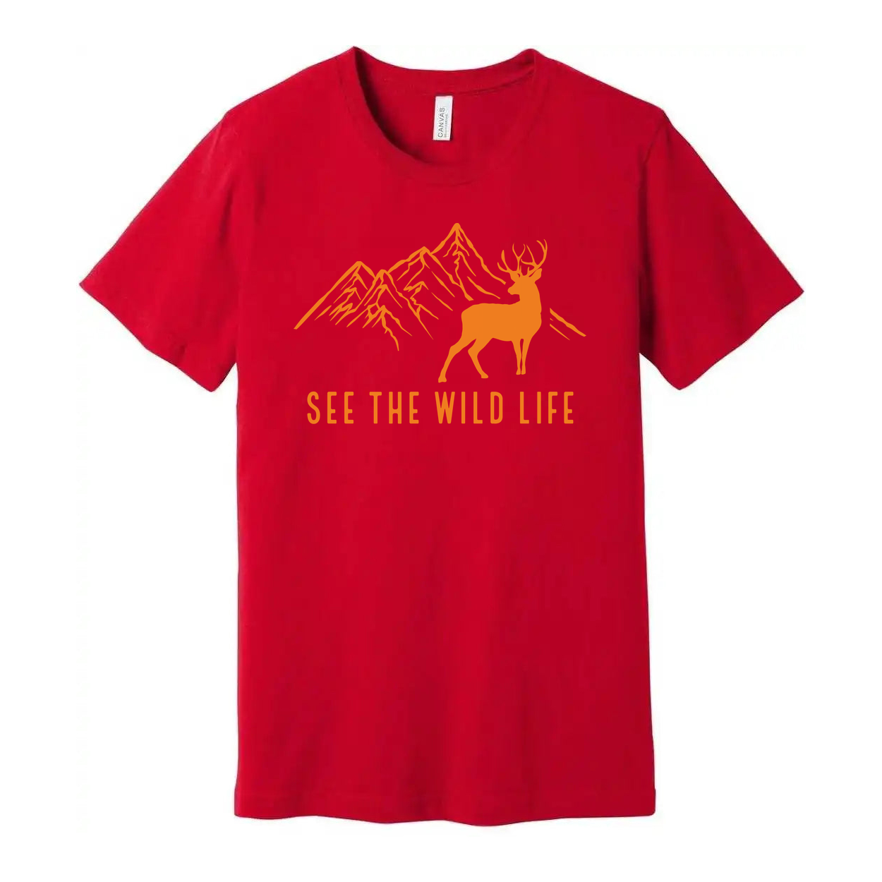 See The Wild Life Mountain Deer Graphic Unisex Outdoor T Shirt With Nature Adventure Theme And Comfortable Fit