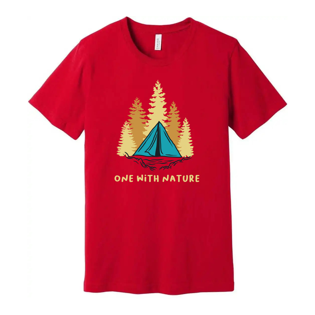 Unisex Outdoor T Shirt With Camping Tent And Pine Forest Graphic For Nature Lovers