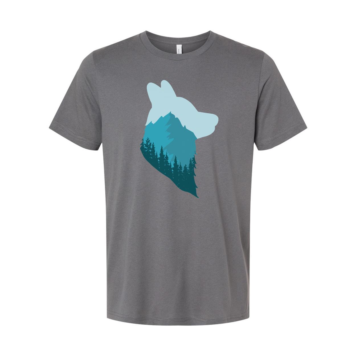 Unisex Outdoor Theme T Shirt With Mountain Landscape Bear Silhouette Graphic For Adventure Lovers