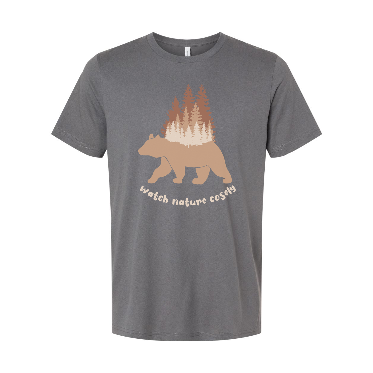 Unisex Outdoors Bear And Forest Graphic Tee For Nature Lovers Camping Hiking Adventures
