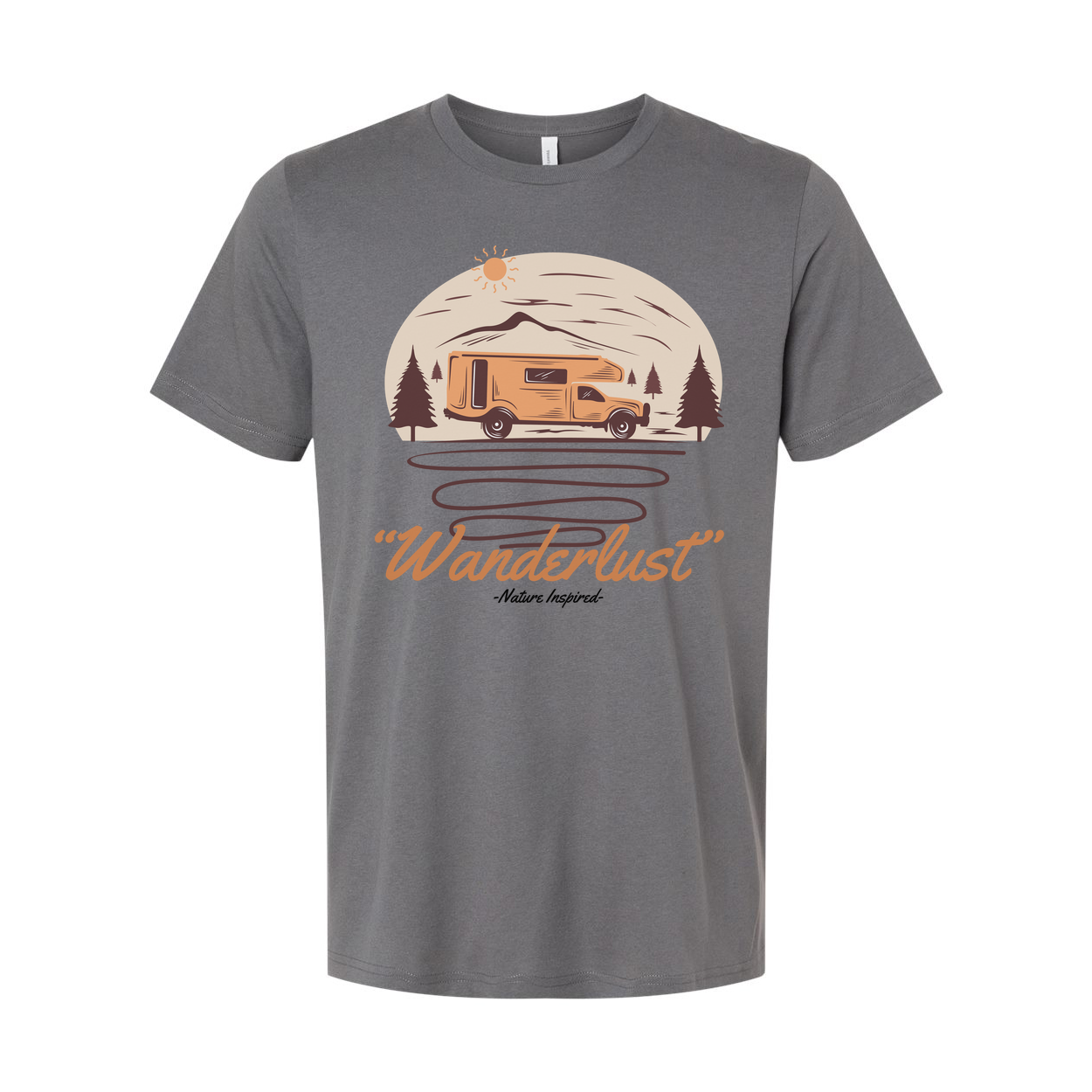 Wanderlust Camper Van Graphic T Shirt For Outdoor Enthusiasts