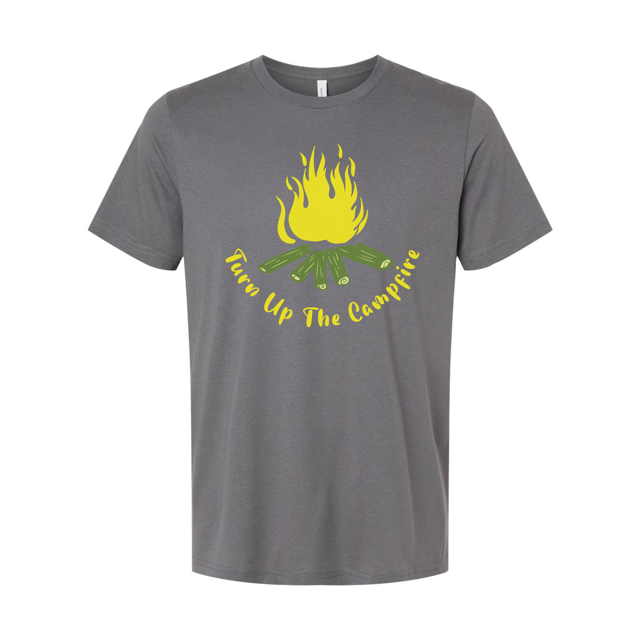 Turn Up The Campfire Unisex Graphic Tee With Campfire And Logs Design For Outdoor Adventure
