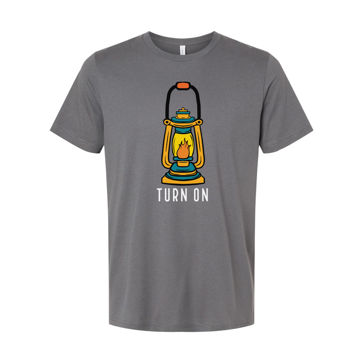 Unisex Outdoor Lantern Graphic Tee With Turn On Message For Adventure Lovers And Outdoor Enthusiasts