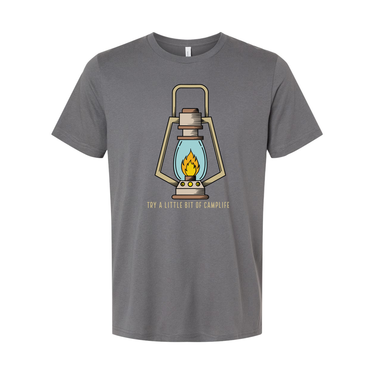 Unisex Outdoor Lantern Graphic T Shirt With Camp Life Motto For Outdoor Enthusiasts