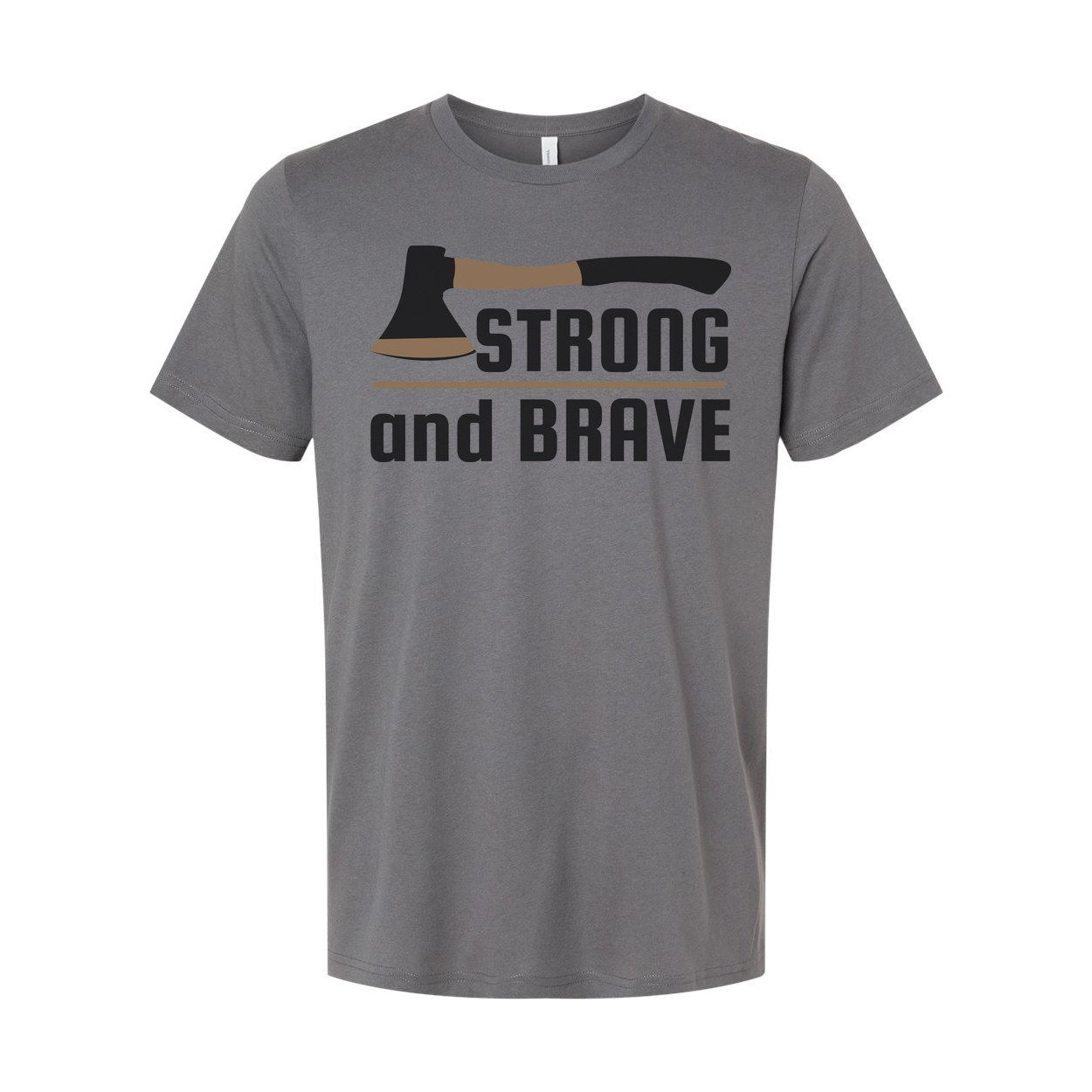 Strong and Brave Outdoor Axe Graphic T Shirt for Unisex Outdoor Enthusiasts and Casual Wear