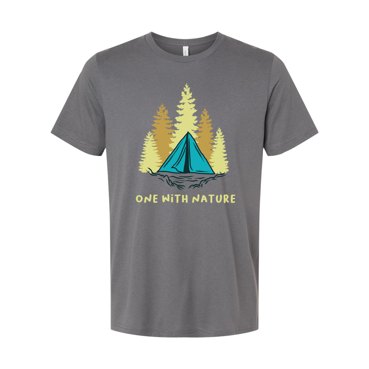 Unisex Outdoor T Shirt With Camping Tent And Pine Forest Graphic For Nature Lovers