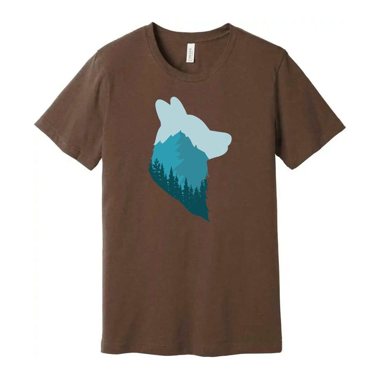 Unisex Outdoor Theme T Shirt With Mountain Landscape Bear Silhouette Graphic For Adventure Lovers