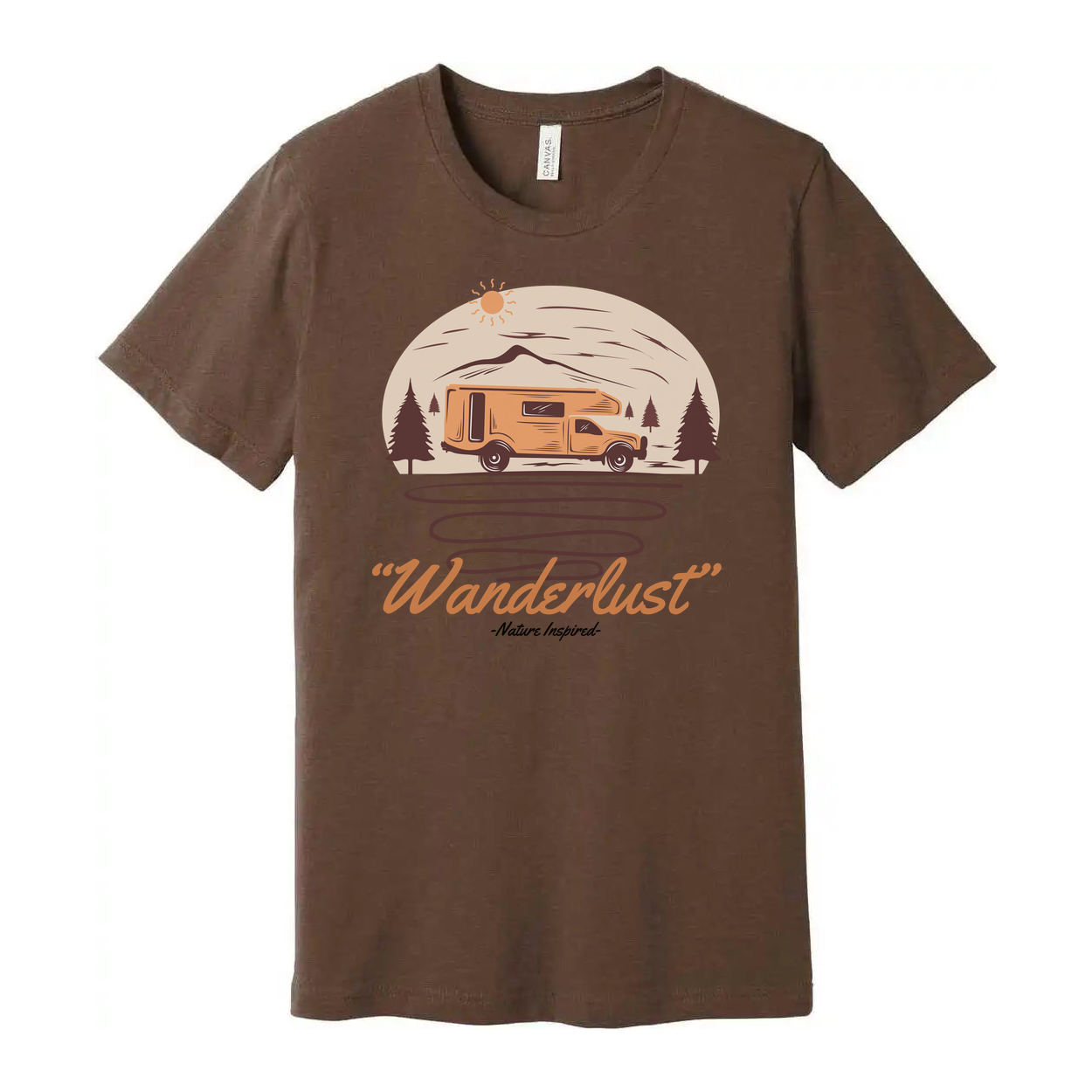 Wanderlust Camper Van Graphic T Shirt For Outdoor Enthusiasts