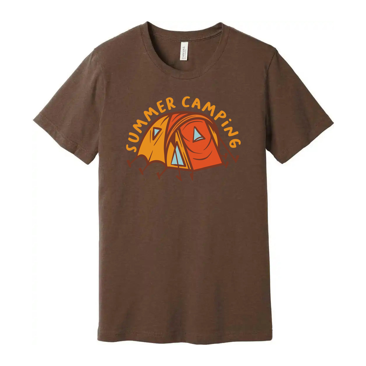 Summer Camping Graphic Tee For Outdoors Enthusiasts, Unisex Tent Design T Shirt For Adventure Lovers