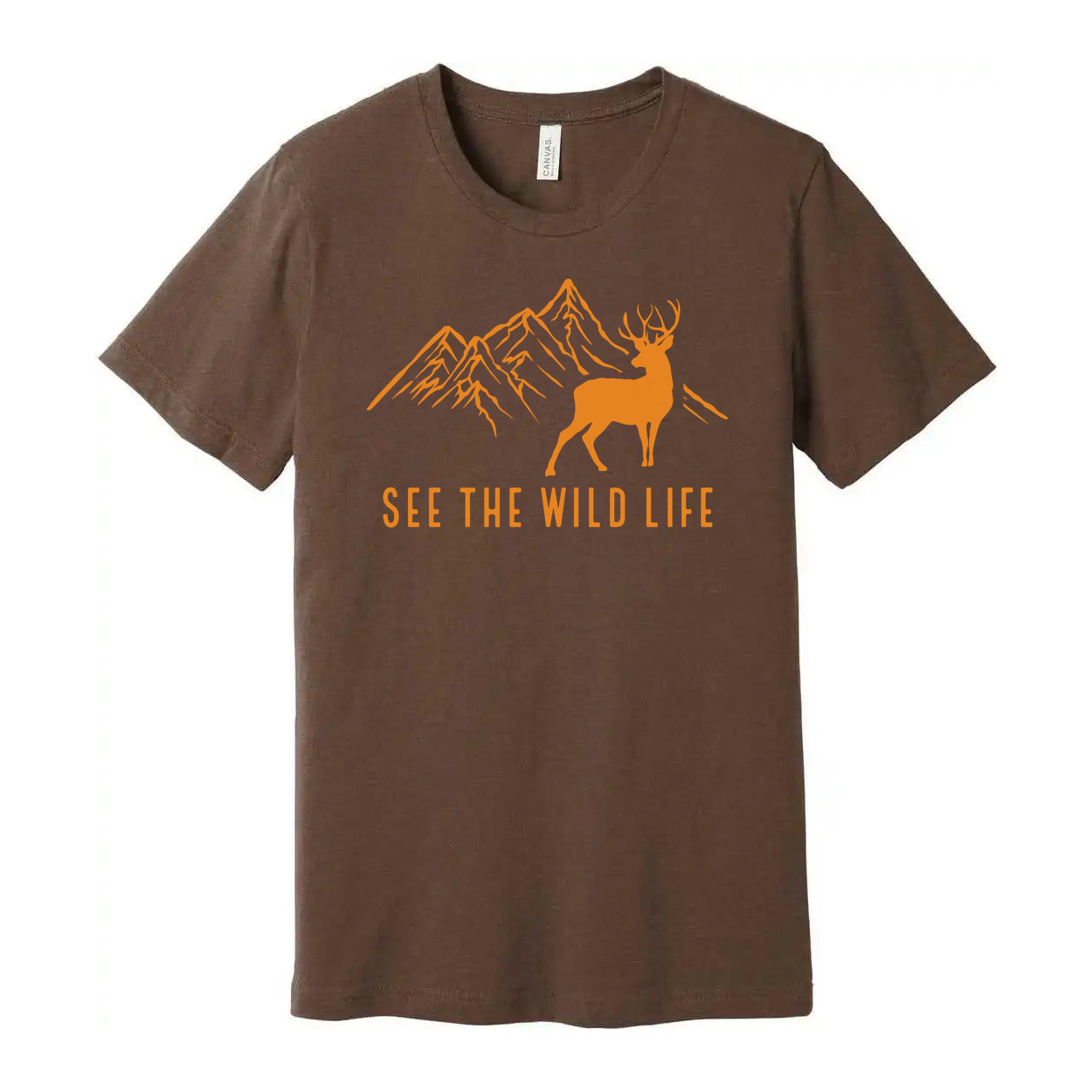 See The Wild Life Mountain Deer Graphic Unisex Outdoor T Shirt With Nature Adventure Theme And Comfortable Fit