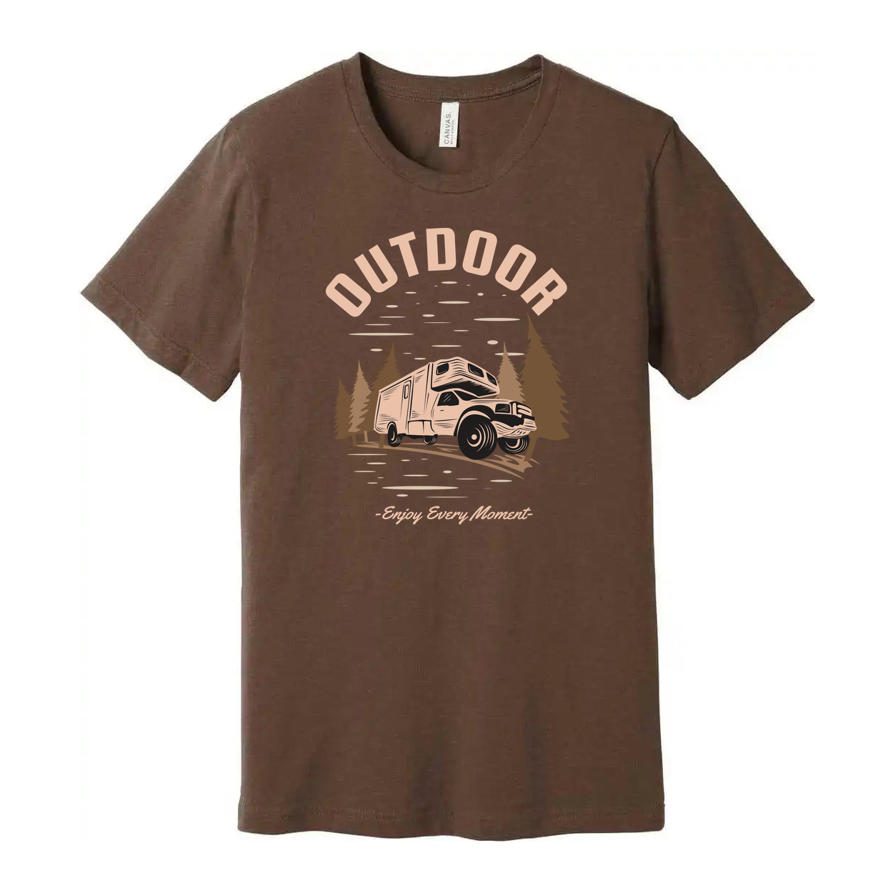 Outdoor Adventure Camper Van Graphic T Shirt For Men And Women With Forest Scene