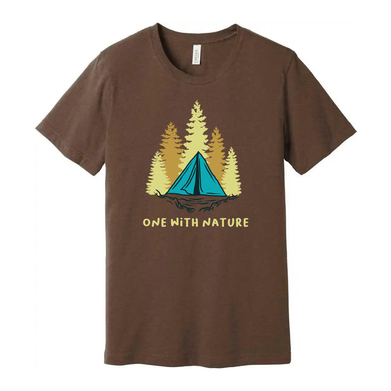 Unisex Outdoor T Shirt With Camping Tent And Pine Forest Graphic For Nature Lovers