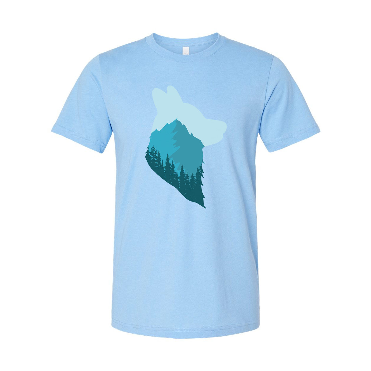 Unisex Outdoor Theme T Shirt With Mountain Landscape Bear Silhouette Graphic For Adventure Lovers
