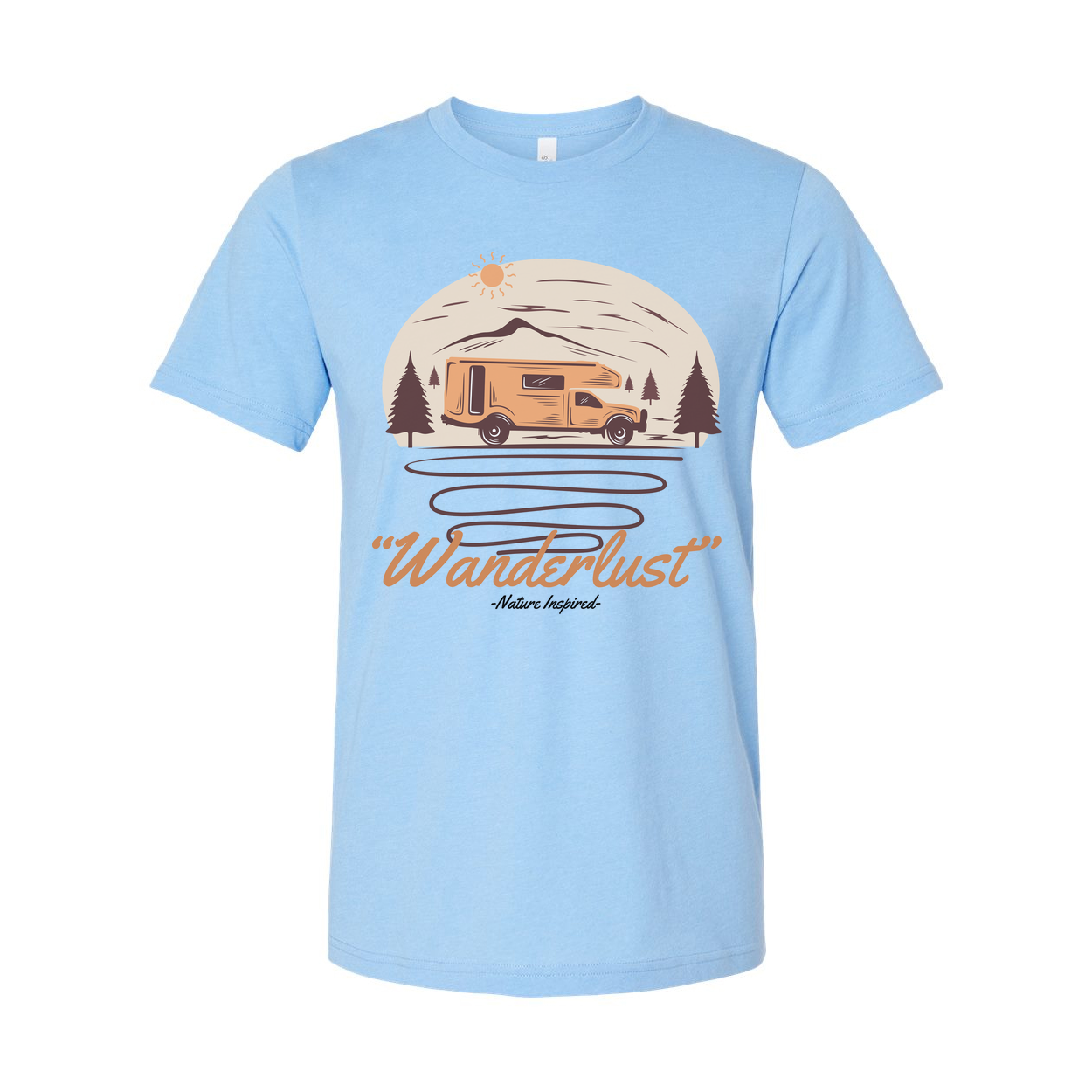 Wanderlust Camper Van Graphic T Shirt For Outdoor Enthusiasts