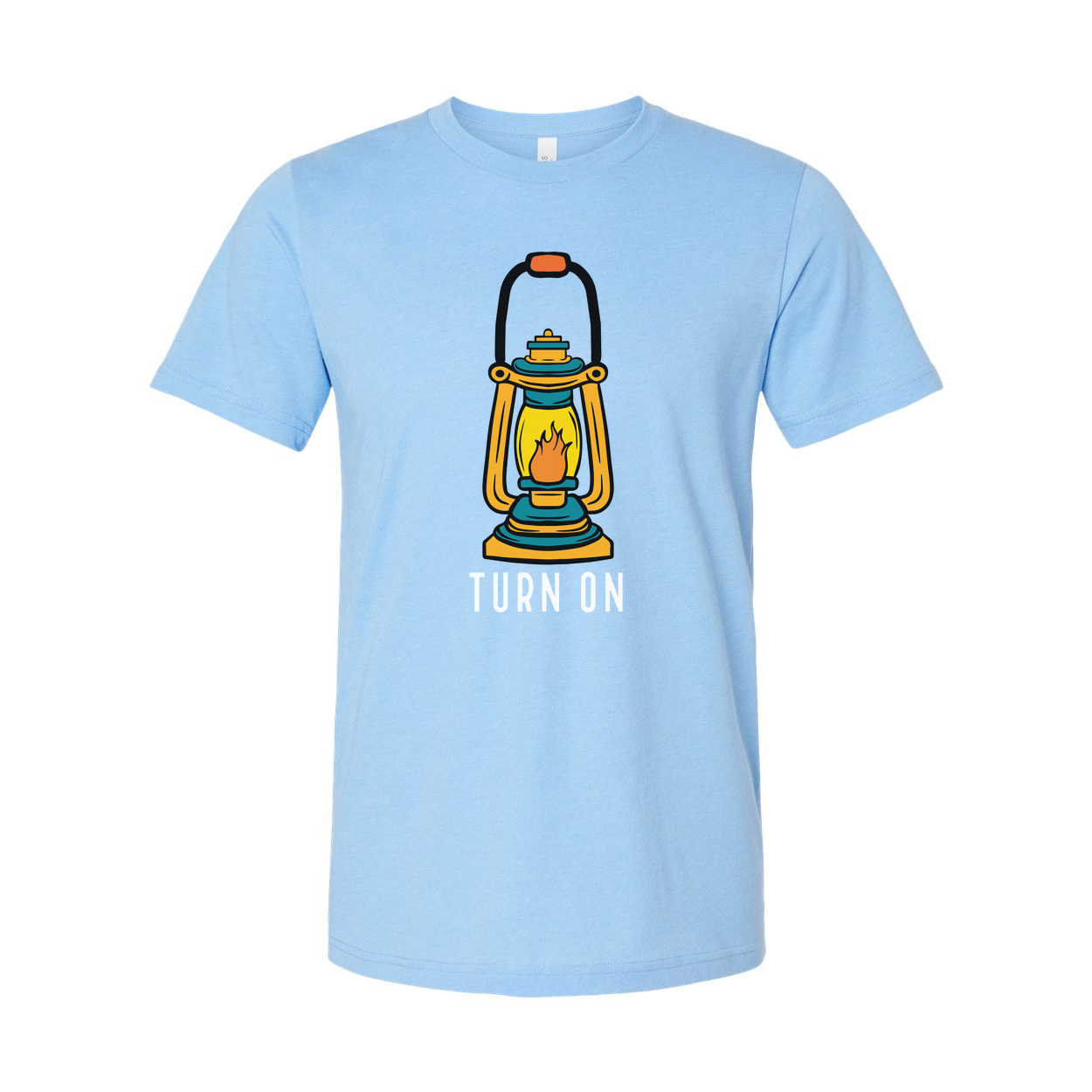 Unisex Outdoor Lantern Graphic Tee With Turn On Message For Adventure Lovers And Outdoor Enthusiasts