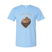 Summer Camping Graphic Unisex T Shirt For Outdoors Enthusiasts Featuring Tent Campfire And Island Scene
