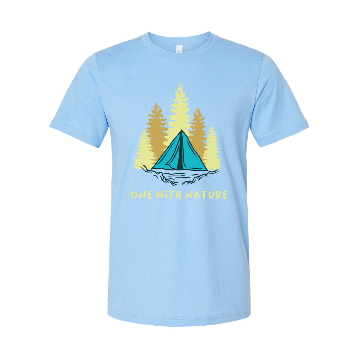 Unisex Outdoor T Shirt With Camping Tent And Pine Forest Graphic For Nature Lovers