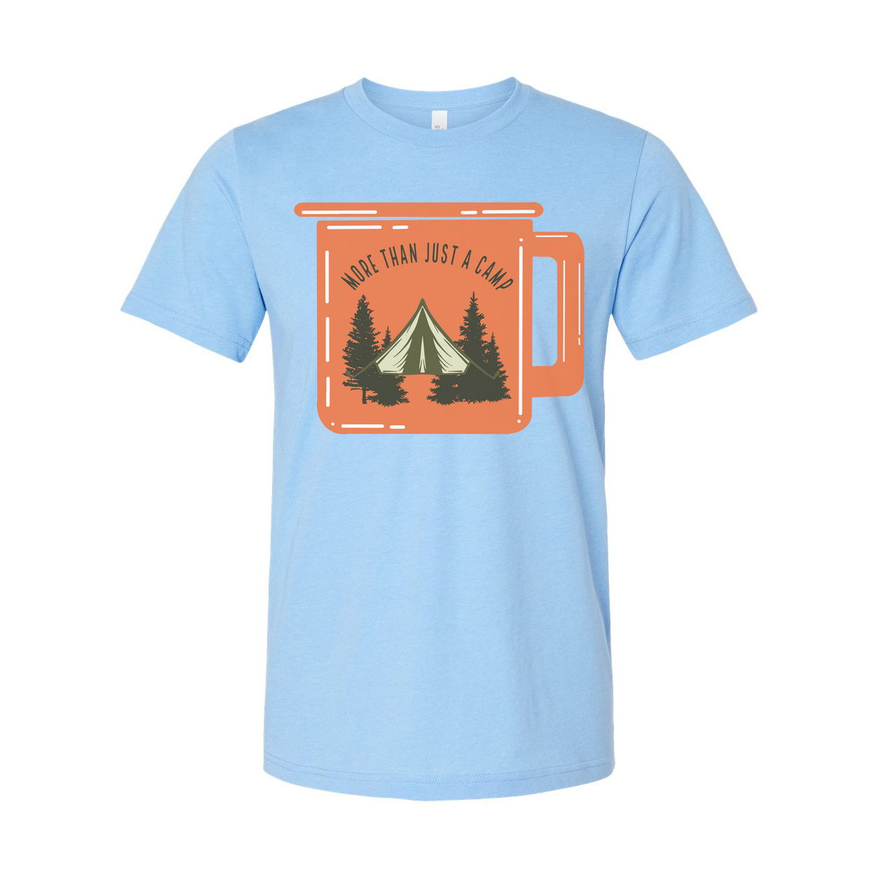 Unisex Outdoor Camping Graphic T Shirt With Tent And Pine Trees Landscape Illustration For Adventurers