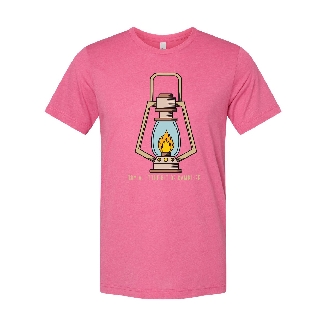 Unisex Outdoor Lantern Graphic T Shirt With Camp Life Motto For Outdoor Enthusiasts