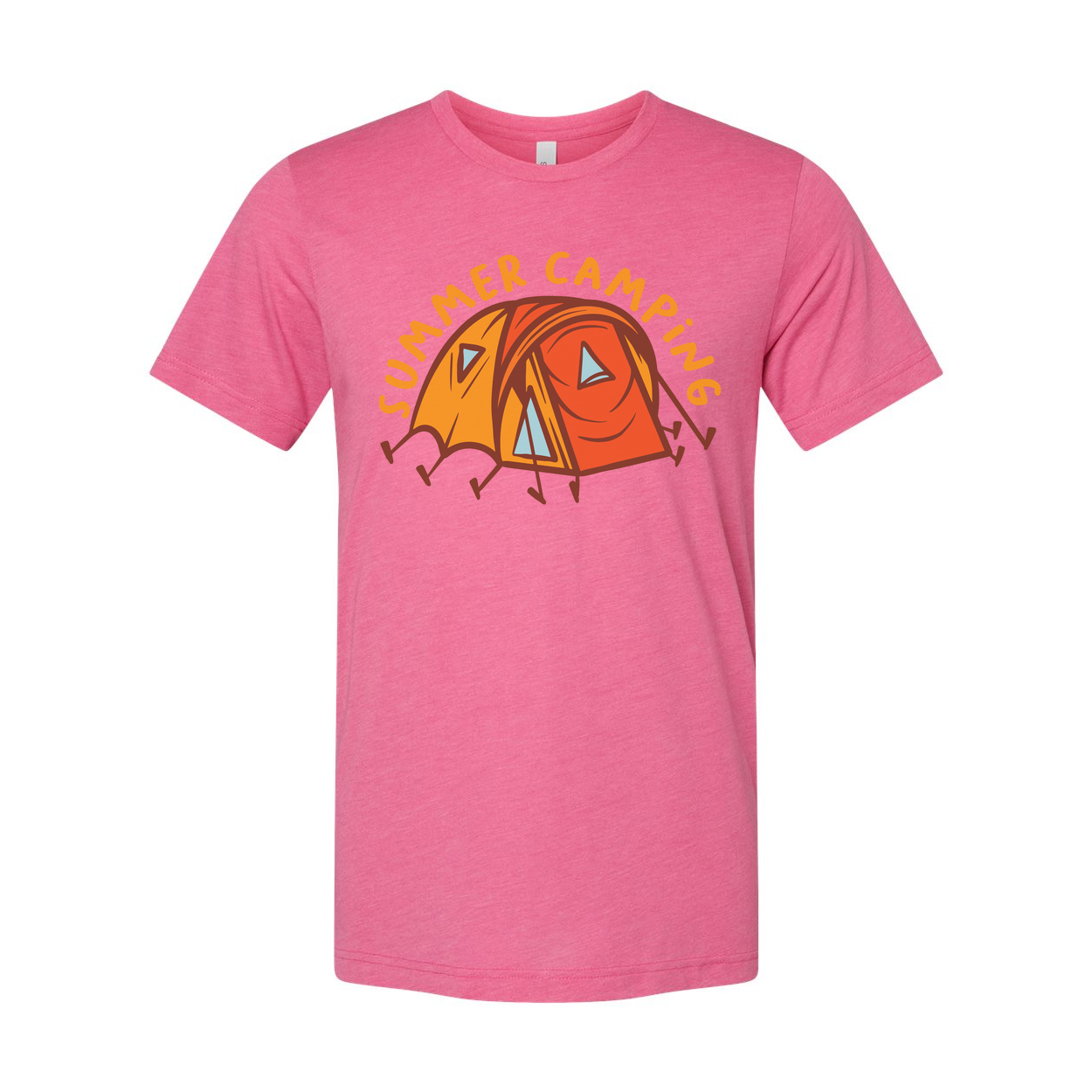 Summer Camping Graphic Tee For Outdoors Enthusiasts, Unisex Tent Design T Shirt For Adventure Lovers