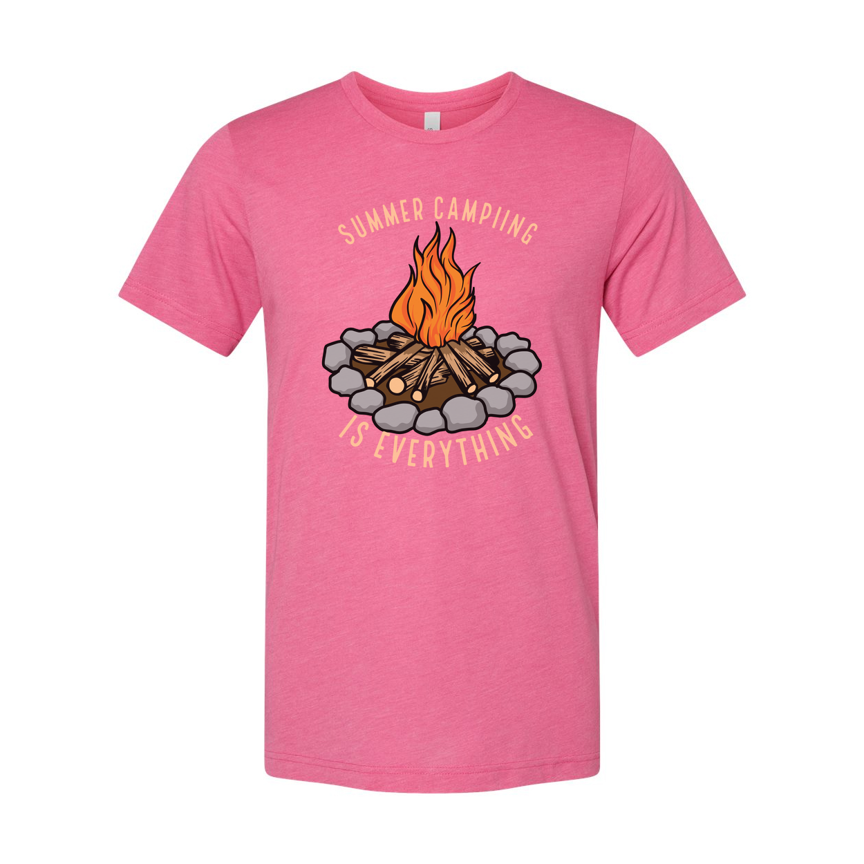 Unisex Outdoor Camping T Shirt With Campfire Illustration Graphic Tee For Outdoor Enthusiasts