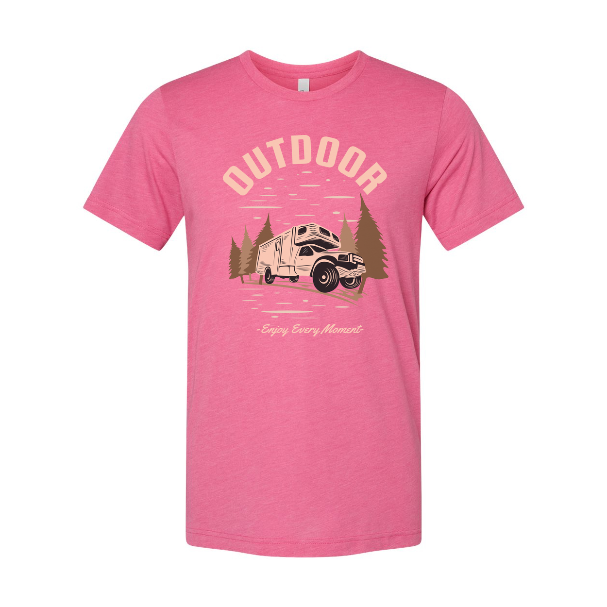 Outdoor Adventure Camper Van Graphic T Shirt For Men And Women With Forest Scene