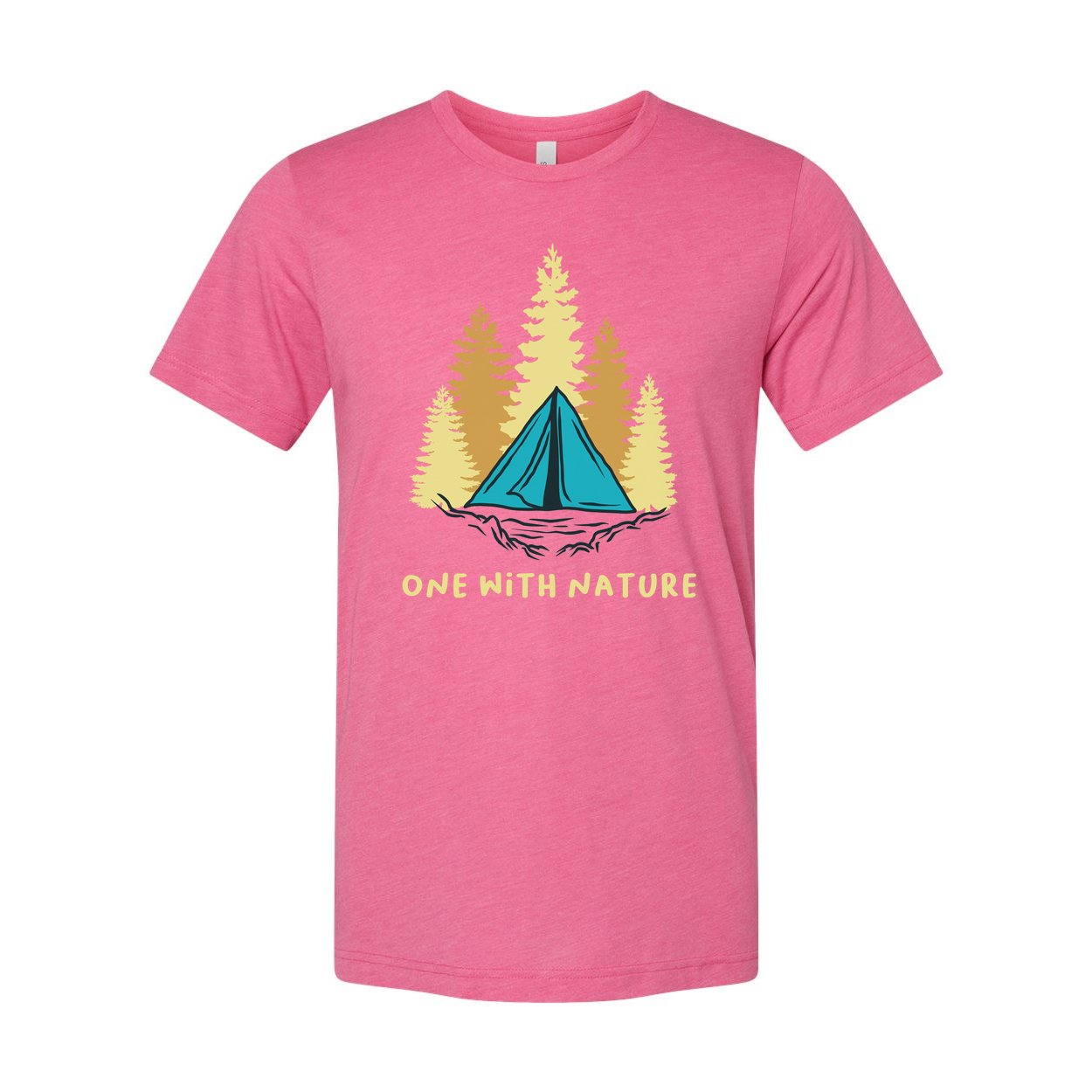 Unisex Outdoor T Shirt With Camping Tent And Pine Forest Graphic For Nature Lovers