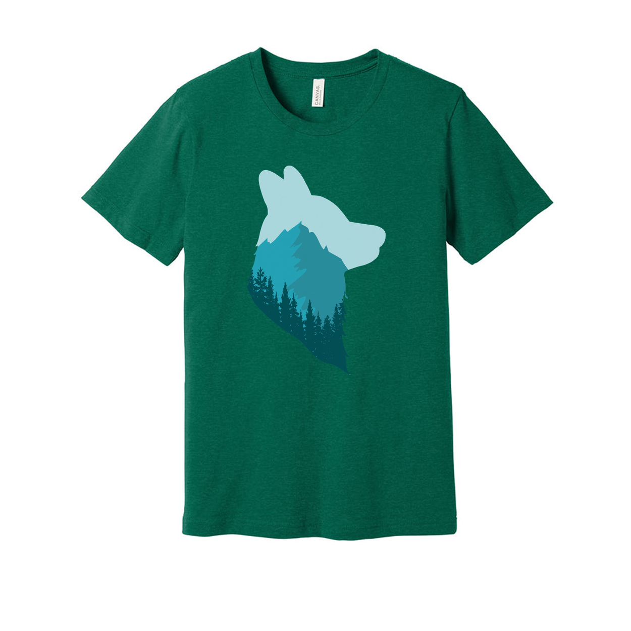 Unisex Outdoor Theme T Shirt With Mountain Landscape Bear Silhouette Graphic For Adventure Lovers