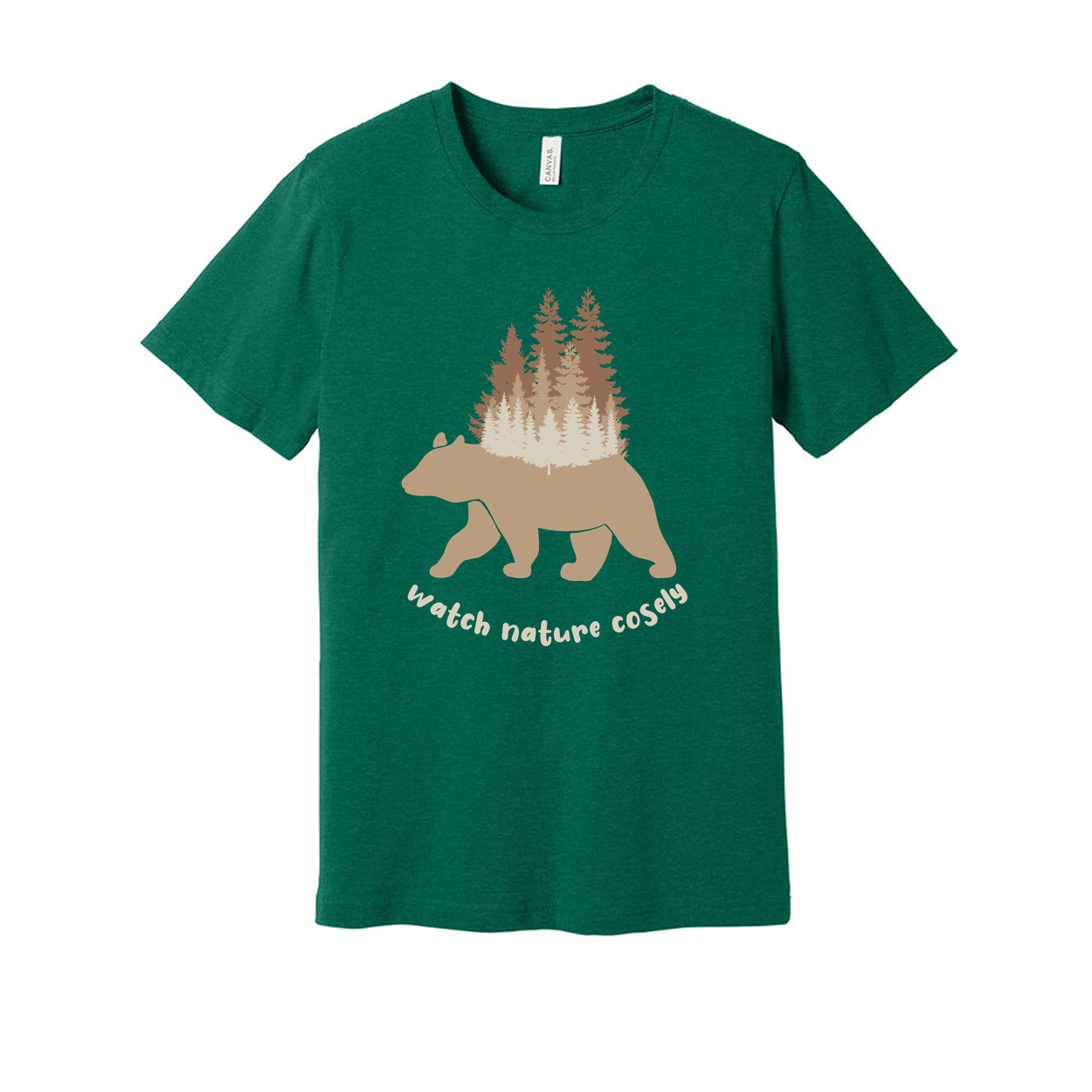 Unisex Outdoors Bear And Forest Graphic Tee For Nature Lovers Camping Hiking Adventures