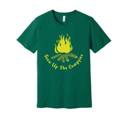 Turn Up The Campfire Unisex Graphic Tee With Campfire And Logs Design For Outdoor Adventure