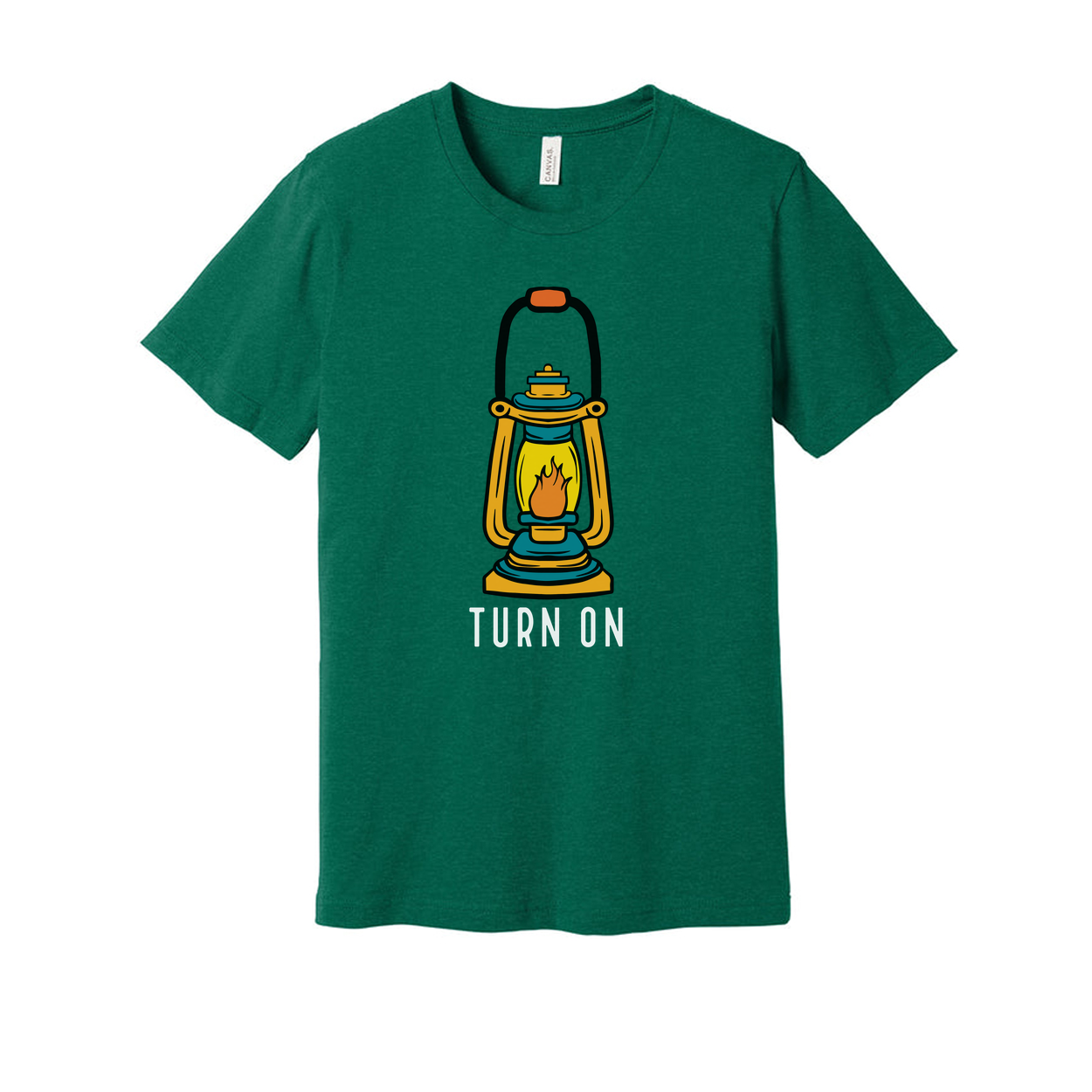 Unisex Outdoor Lantern Graphic Tee With Turn On Message For Adventure Lovers And Outdoor Enthusiasts