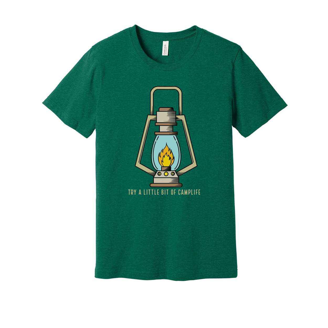 Unisex Outdoor Lantern Graphic T Shirt With Camp Life Motto For Outdoor Enthusiasts
