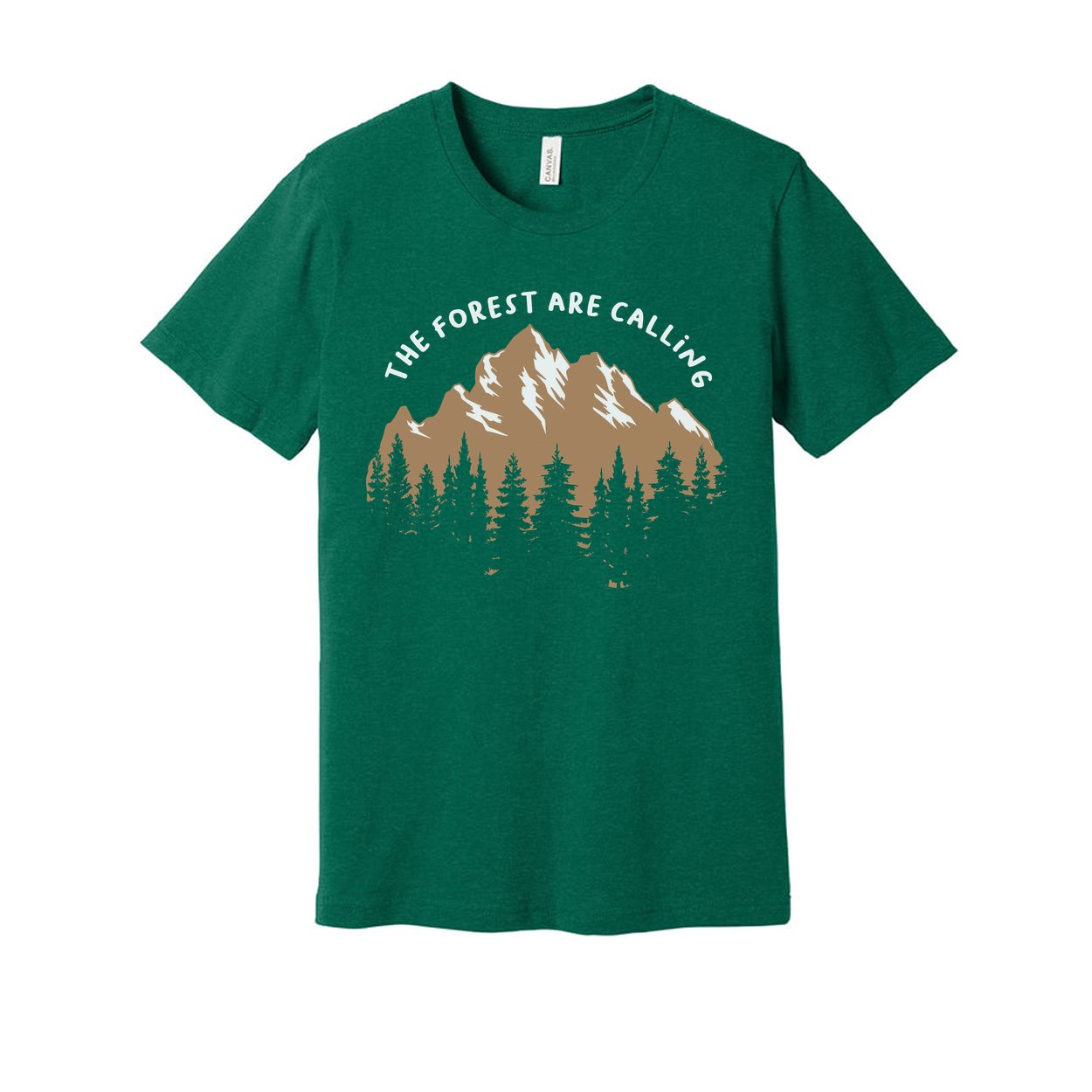 Outdoor Unisex Graphic Tee With Mountain Range And Forest Silhouette For Adventure Lovers