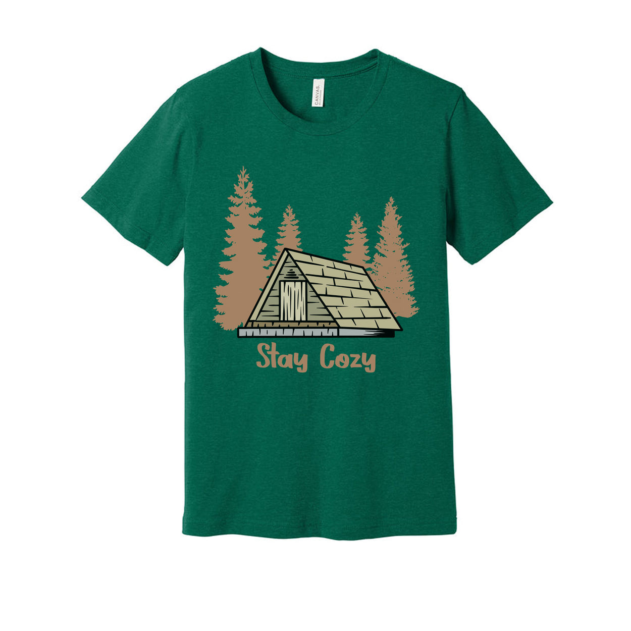 Camping Tent Graphic T Shirt For Outdoors Enthusiasts Stay Cozy Forest Scene Tee