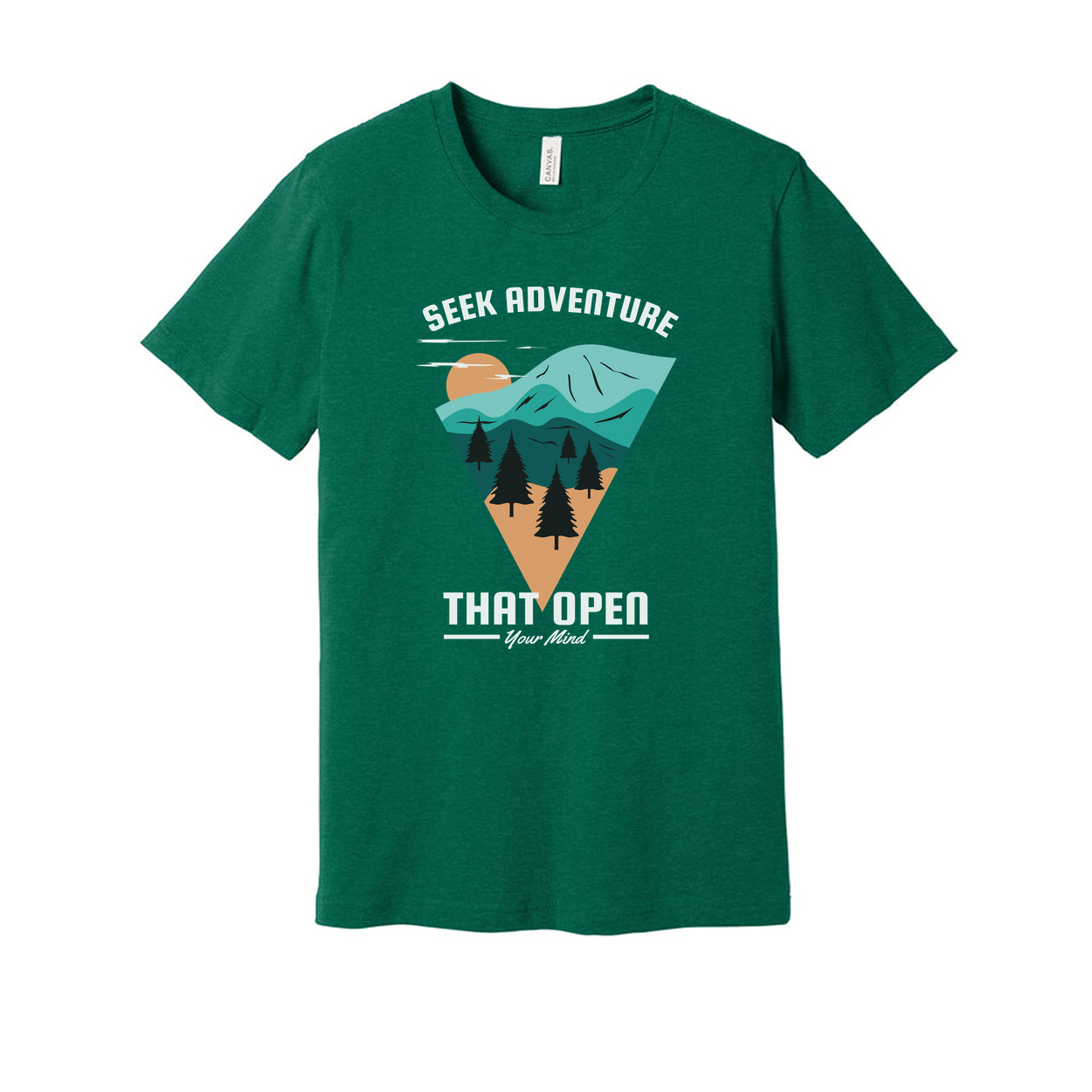 Unisex Outdoor Adventure Graphic Tee With Mountain Range Triangle Design For Nature Lovers