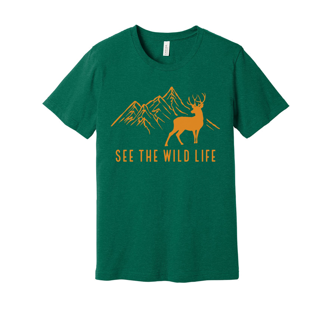 See The Wild Life Mountain Deer Graphic Unisex Outdoor T Shirt With Nature Adventure Theme And Comfortable Fit