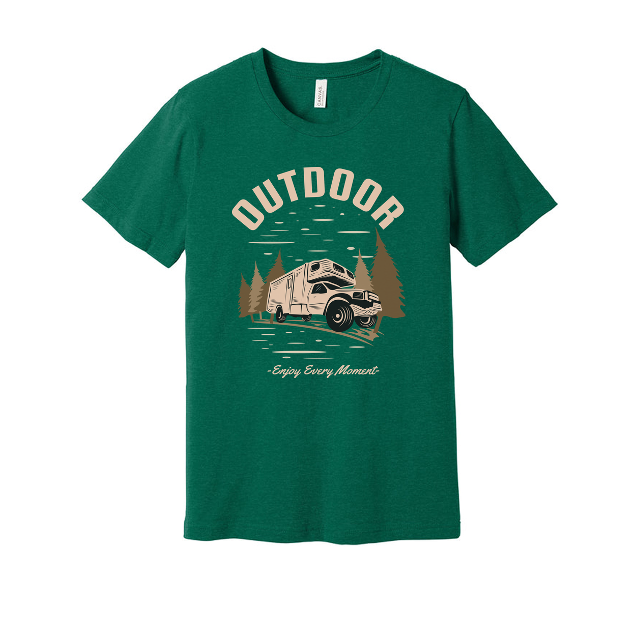Outdoor Adventure Camper Van Graphic T Shirt For Men And Women With Forest Scene