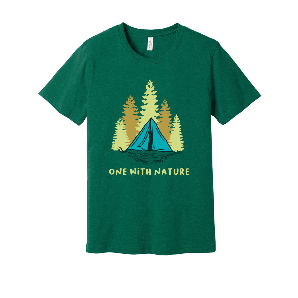 Unisex Outdoor T Shirt With Camping Tent And Pine Forest Graphic For Nature Lovers
