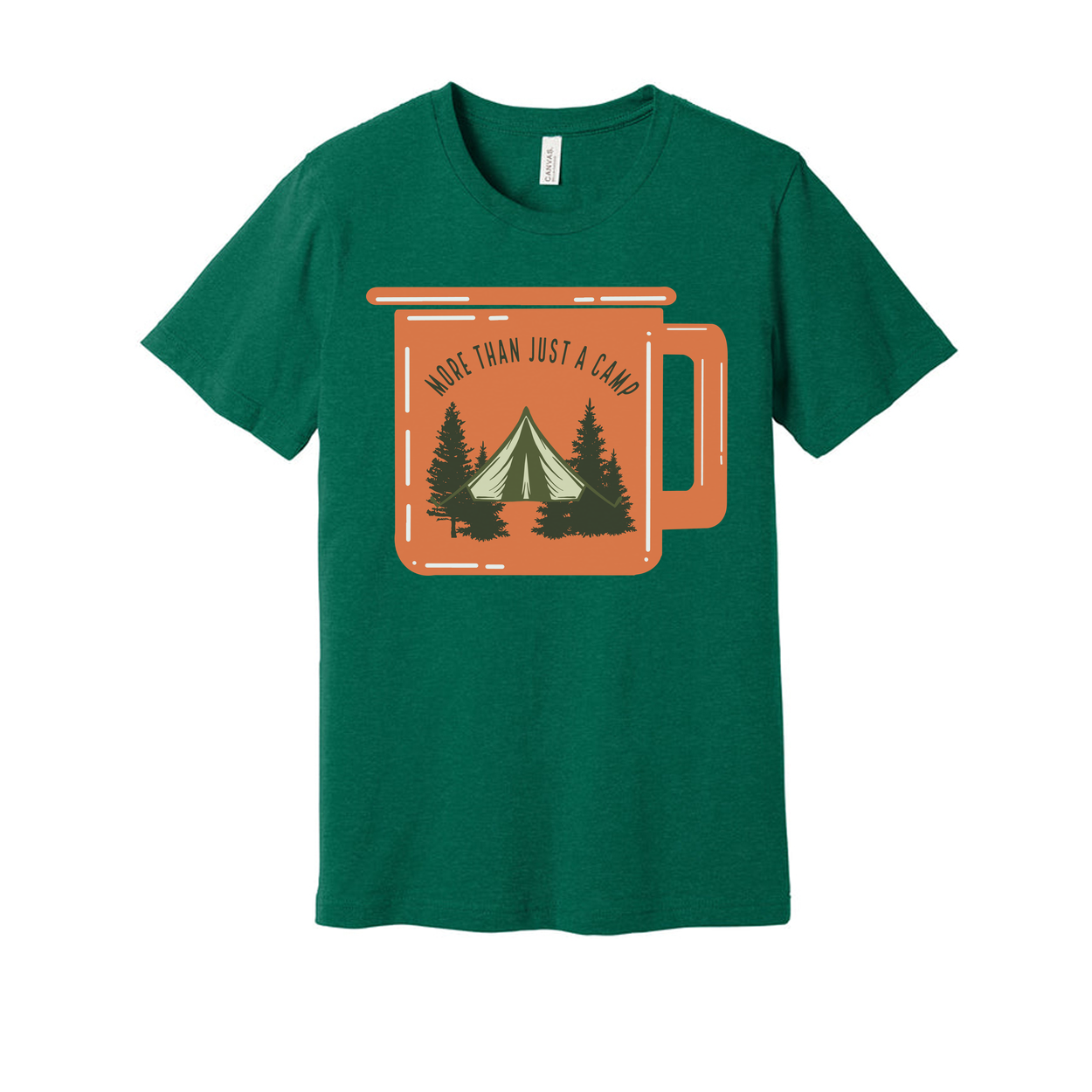 Unisex Outdoor Camping Graphic T Shirt With Tent And Pine Trees Landscape Illustration For Adventurers