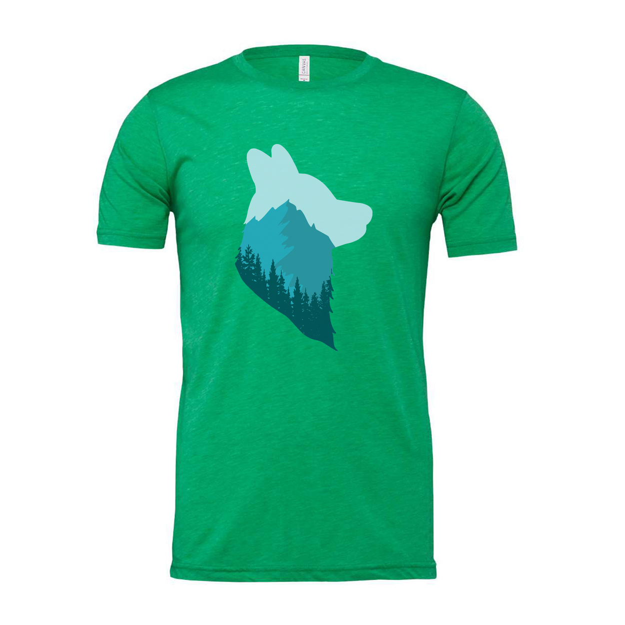 Unisex Outdoor Theme T Shirt With Mountain Landscape Bear Silhouette Graphic For Adventure Lovers