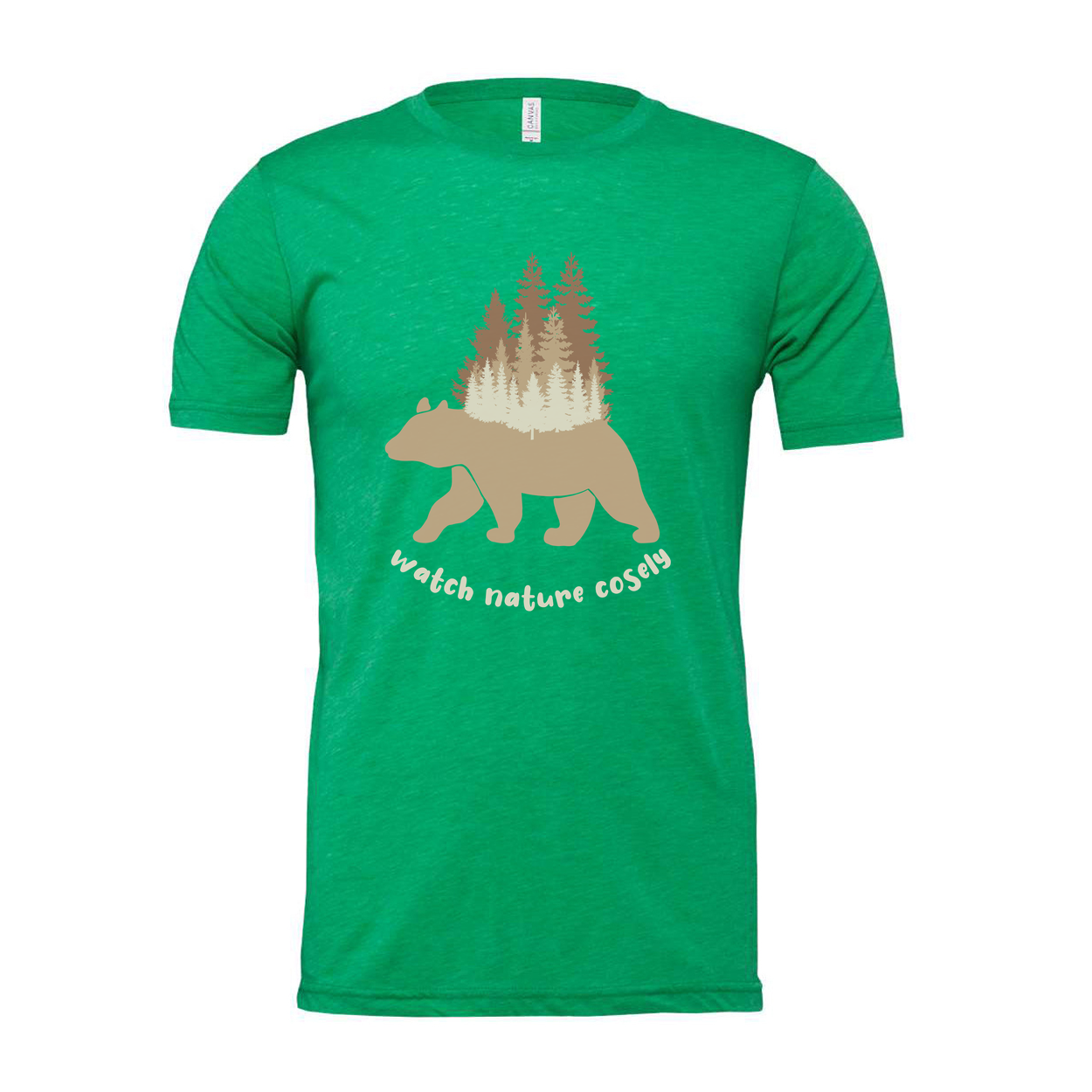 Unisex Outdoors Bear And Forest Graphic Tee For Nature Lovers Camping Hiking Adventures