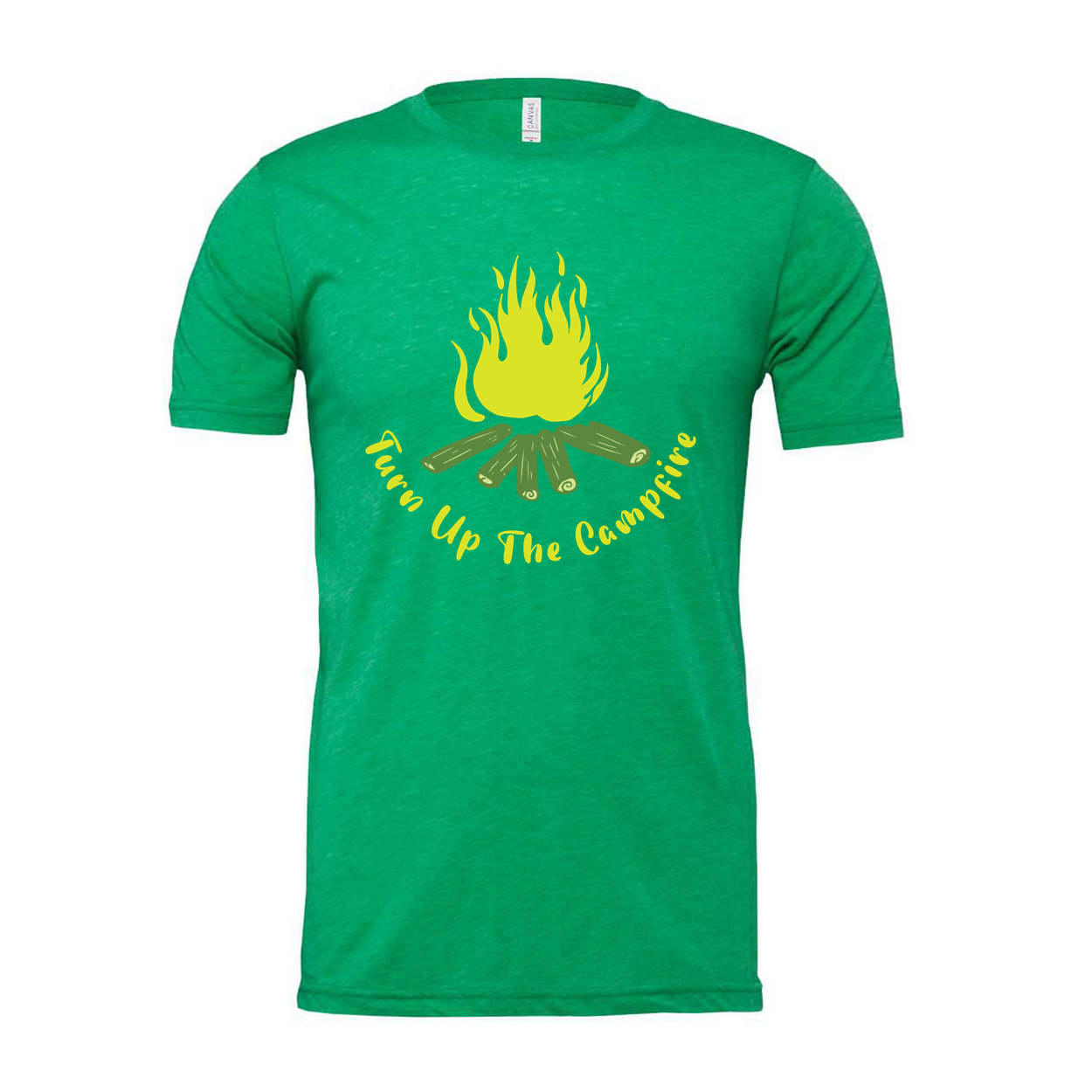 Turn Up The Campfire Unisex Graphic Tee With Campfire And Logs Design For Outdoor Adventure