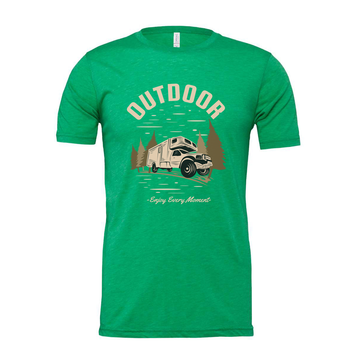 Outdoor Adventure Camper Van Graphic T Shirt For Men And Women With Forest Scene