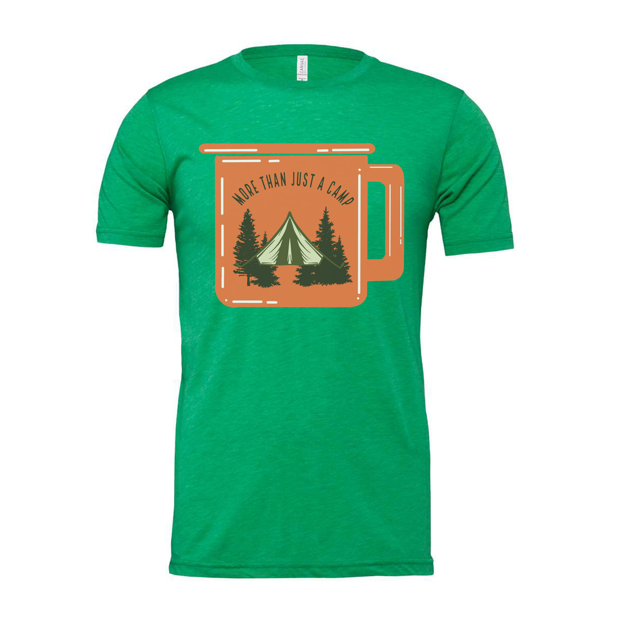Unisex Outdoor Camping Graphic T Shirt With Tent And Pine Trees Landscape Illustration For Adventurers
