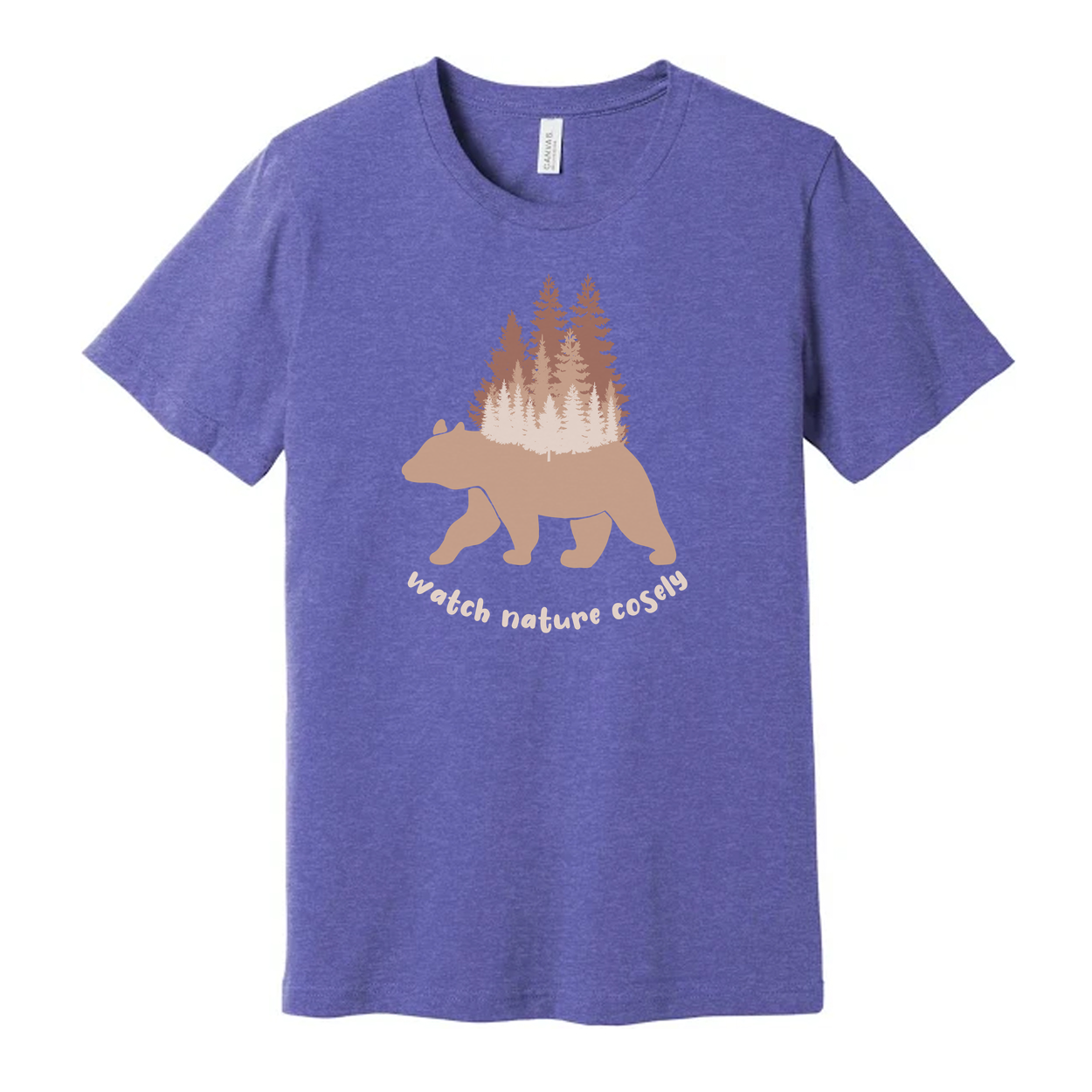 Unisex Outdoors Bear And Forest Graphic Tee For Nature Lovers Camping Hiking Adventures